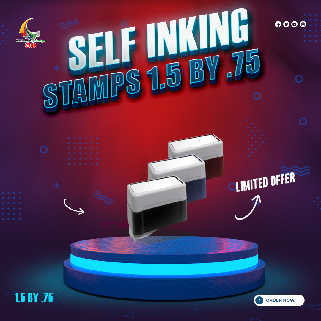 Self Inking Stamps 1.5 By .75 